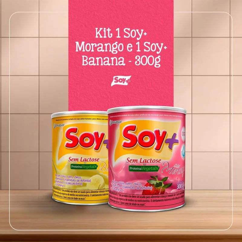 Kit 2 Soy Banana E Morango - 300 G