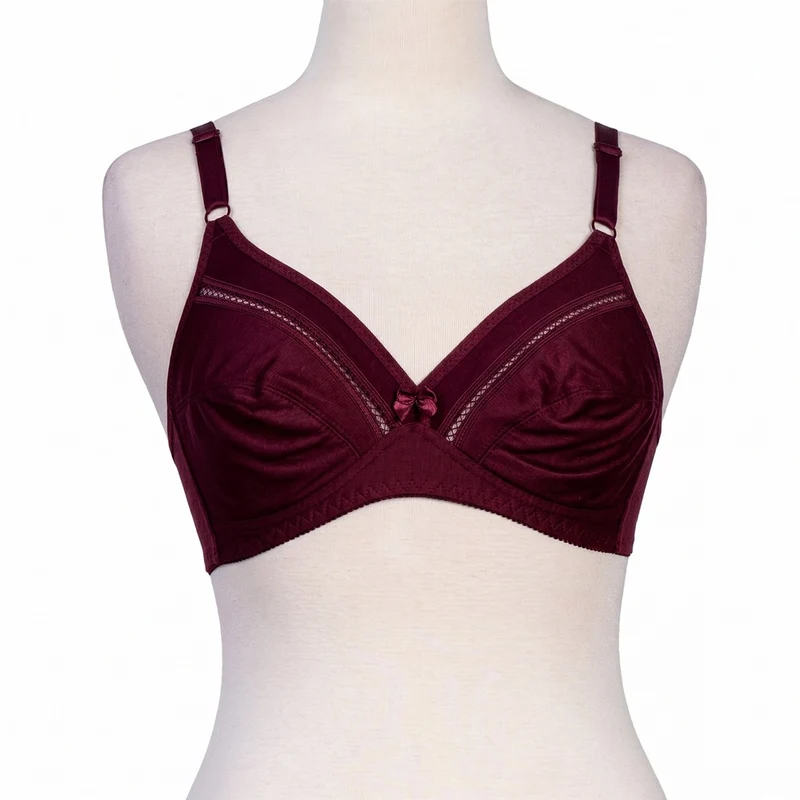 Belleza Lingerie Cotton Stretch Bra 63-N Maroon / 42C