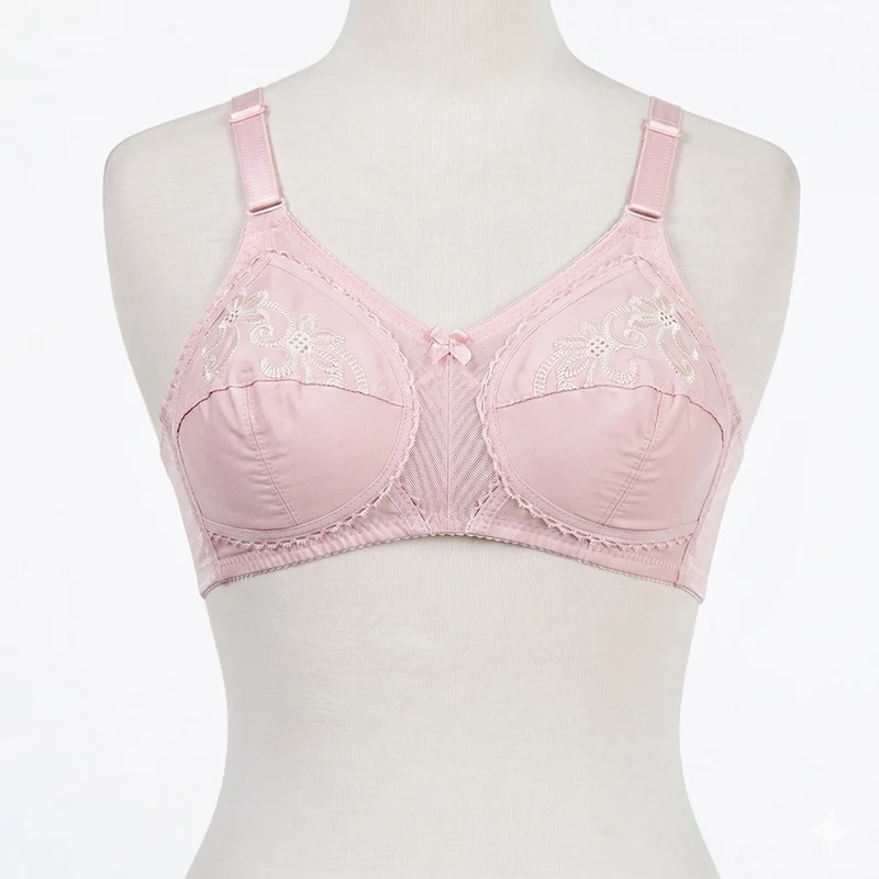 Belleza Lingerie Gentle Classic Cotton Bra - Light Pink 32 / E