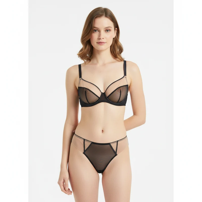 Victoria Secret T262 Bra Set BLACK / 34-B