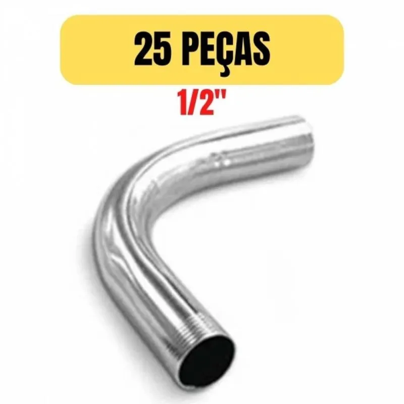 Kit 25 Curva Galvanizada Para Eletroduto 1/2 X 90