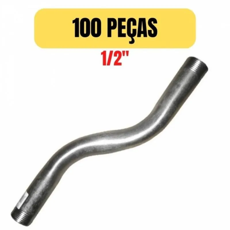 Kit 100 Curva Galvanizada Para Eletroduto Em S 1/2
