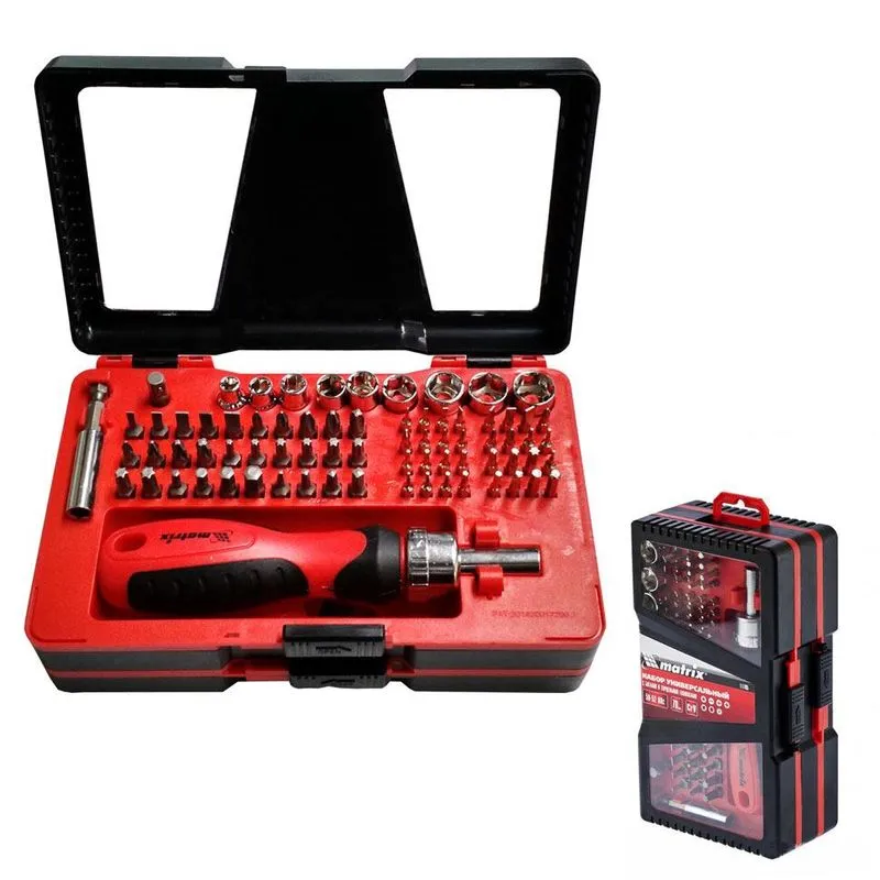 Jogo de Bits, Soquetes, Chave Catraca e Alicates c/ 78 Peças Cromo Vanadium MTX