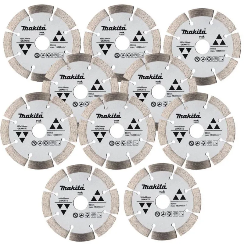 Kit com 10 Disco Diamantados 4.1/8 pol para Granito D-44351 makita