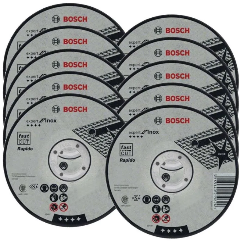 Disco de Corte Inox 7 pol x 1,6 mm expert Kit 10 Unidades bosch