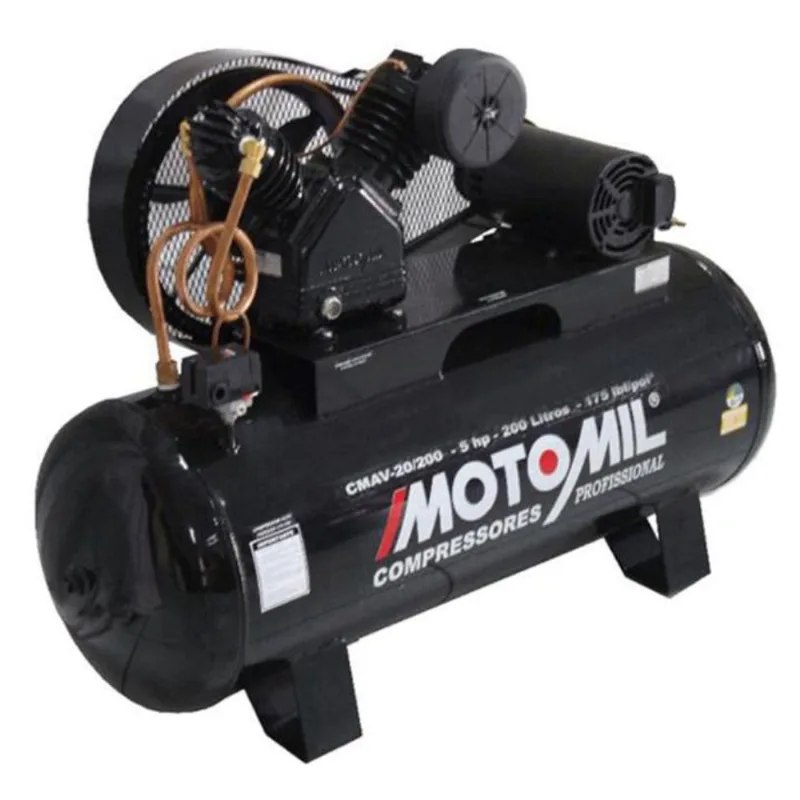 Compressor 20 Pés 5HP 200L 2 Pistões c/ Motor Trifásico CMAV-20/200 MOTOMIL