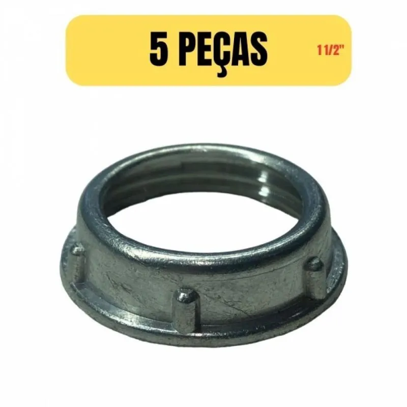 Kit 5 Bucha Aluminio Para Eletroduto/condulete 1 1/2 Pol