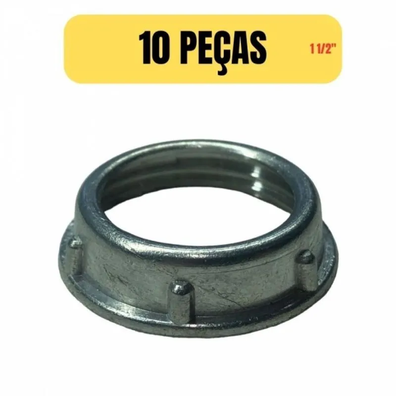 Kit 10 Bucha Aluminio Para Eletroduto/condulete 1 1/2 Pol