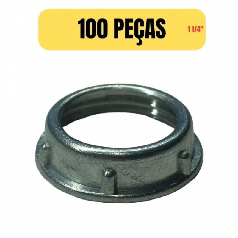 Kit 100 Bucha Aluminio Para Eletroduto/condulete 1 1/4 Pol