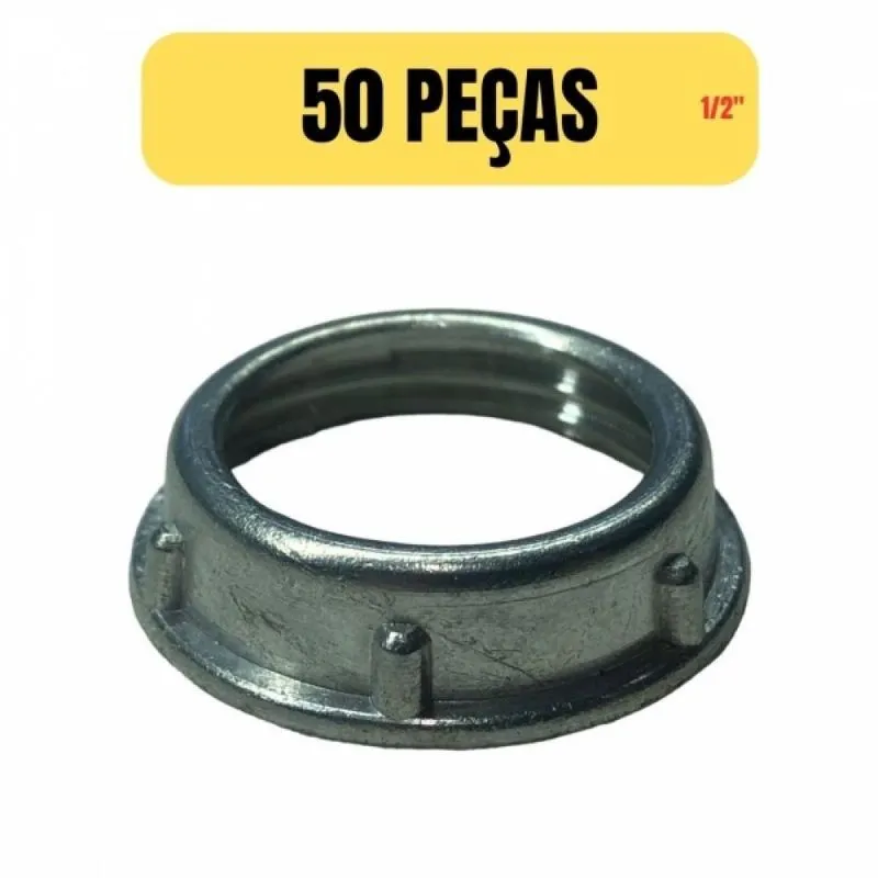 Kit 50 Bucha Aluminio Para Eletroduto/condulete 1/2 Pol