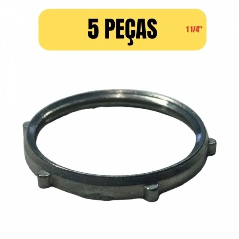 Kit 5 Arruela Aluminio Para Eletroduto/condulete 1 1/4 Pol