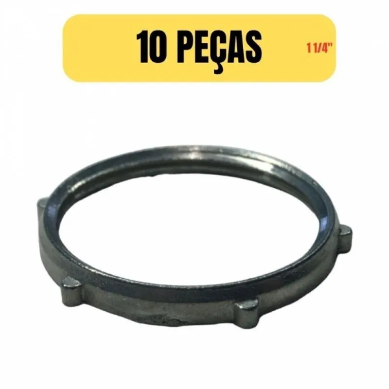 Kit 10 Arruela Aluminio Para Eletroduto/condulete 1 1/4 Pol
