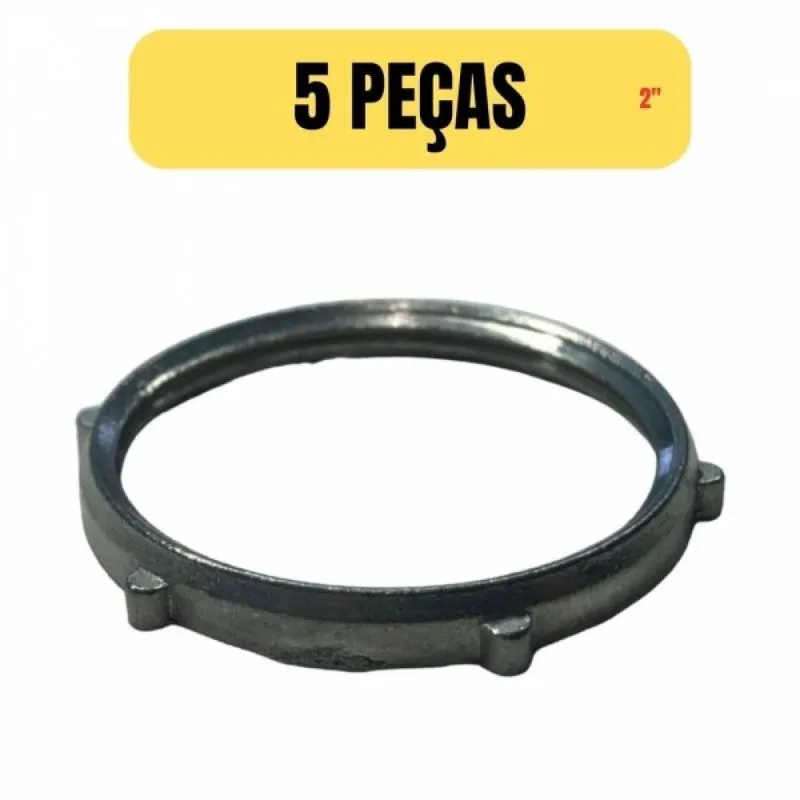 Kit 5 Arruela Aluminio Para Eletroduto/condulete 2 Pol