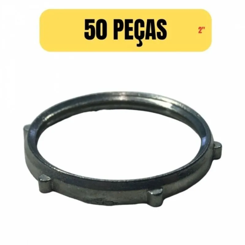 Kit 50 Arruela Aluminio Para Eletroduto/condulete 2 Pol