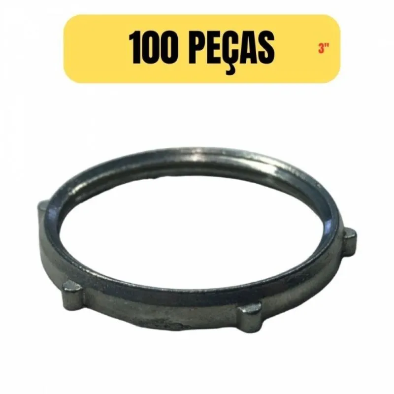 Kit 100 Arruela Aluminio Para Eletroduto/condulete 3 Pol