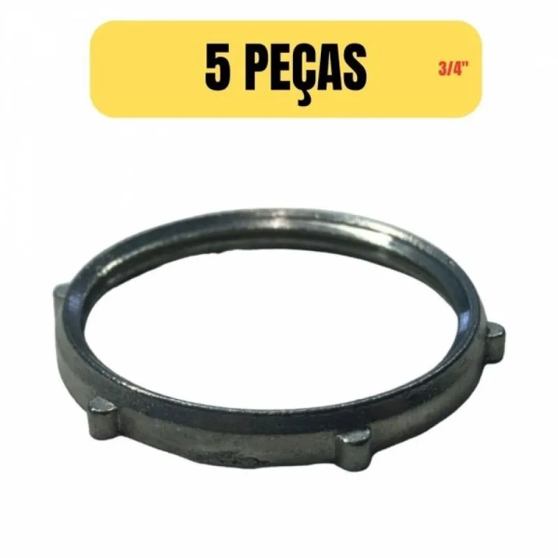 Kit 5 Arruela Aluminio Para Eletroduto/condulete 3/4 Pol
