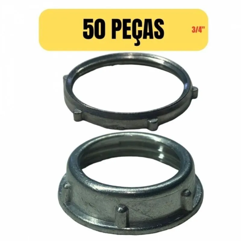 Conjunto 50 Bucha E Arruela Para Eletroduto/condulete 3/4