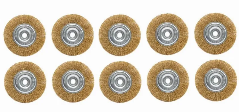 10 Pc Escova Rotativa Circular Latonada 6 X 1/2 Motoesmeril