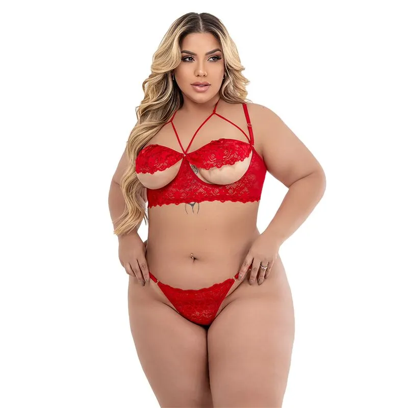 Conjunto Presente Surpresa Plus Size com Pingente Tallyta Moda Apimentada