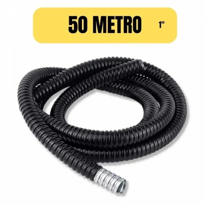 Sealtubo Metálico Flexivel Emborrachado 1 Preto 50 Metro