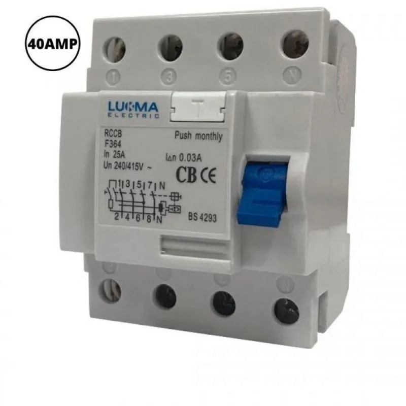 Interruptor Diferencial Fuga Idr Tetrapolar 30ma 40a Lukma