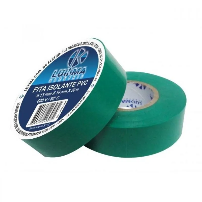 Fita Isolante 20mts Verde Lukma 29088
