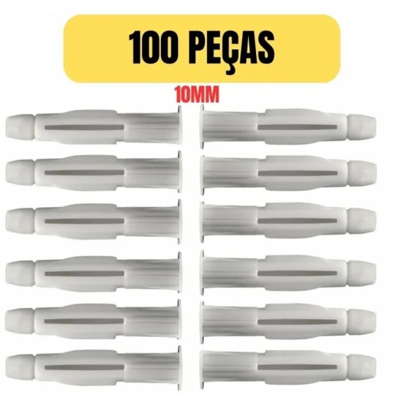 Kit 100 Bucha Para Bloco 10mm Com Anel Mu S-10