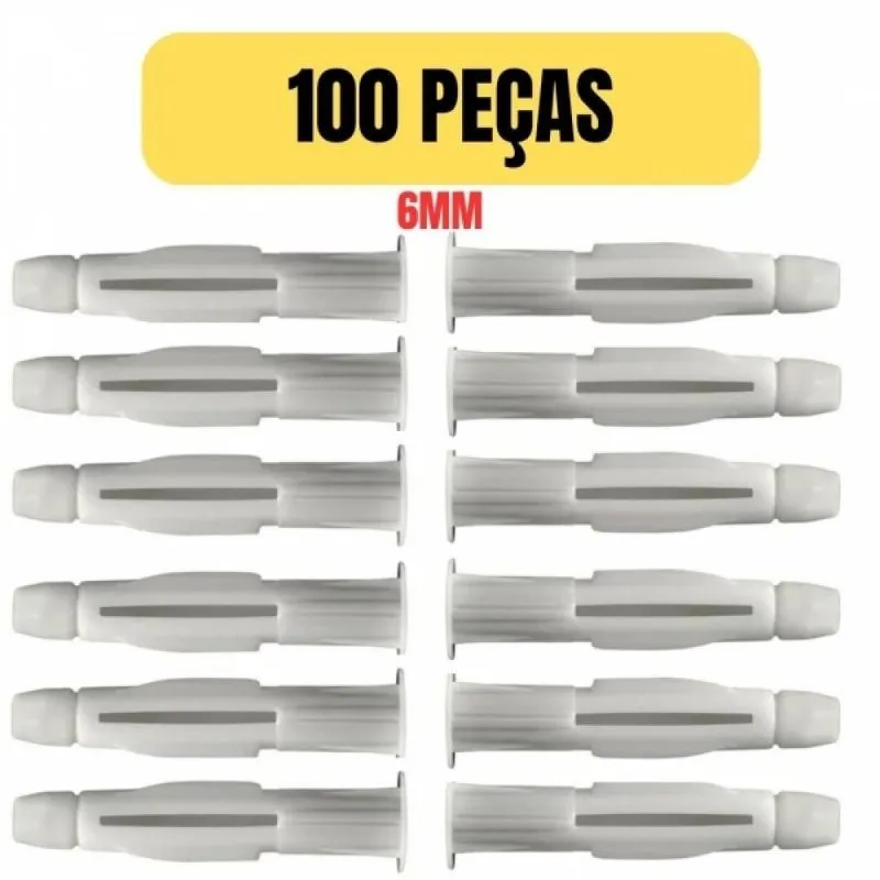 Kit 100 Bucha Para Bloco 6mm Com Anel Mu S-6