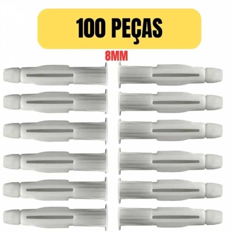 Kit 100 Bucha Para Bloco 8mm Com Anel Mu S-8