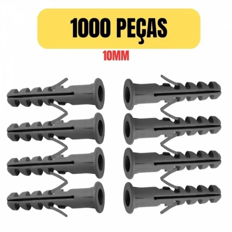 Kit 1000 Bucha Plastica Tijolo Baiano 10mm Com Anel S-10