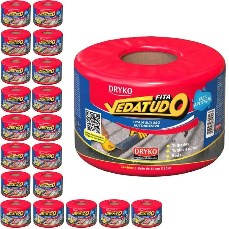 Fita Asfáltica Vedatudo 10 Cm X 10 M 20 Unidades Dryko