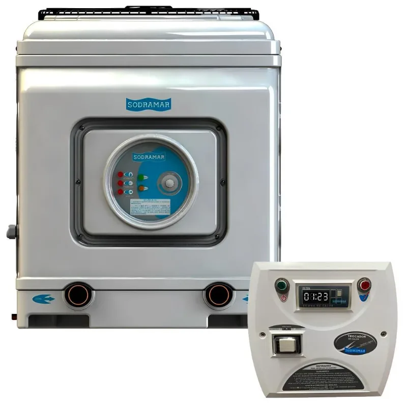 Aquecedor Trocador Calor SD-105 Yes Titânio 220V Bif Painel Digital Piscinas até 85000L sodramar