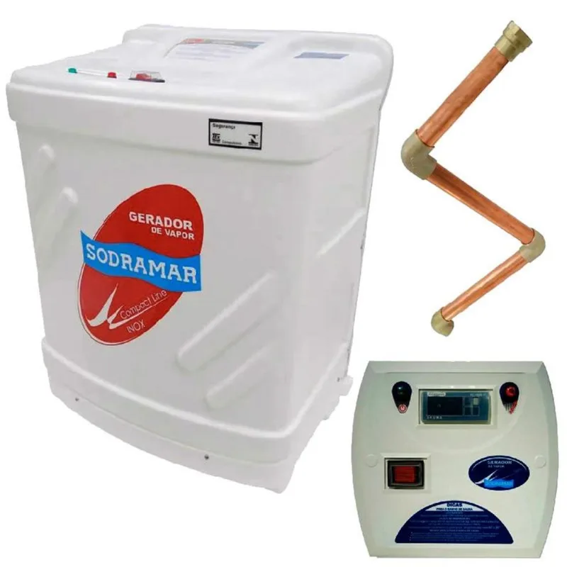 Gerador de Vapor Inox Para Sauna 9,0KW 220V c/ Quadro Digital e Kit Instalação sodramar