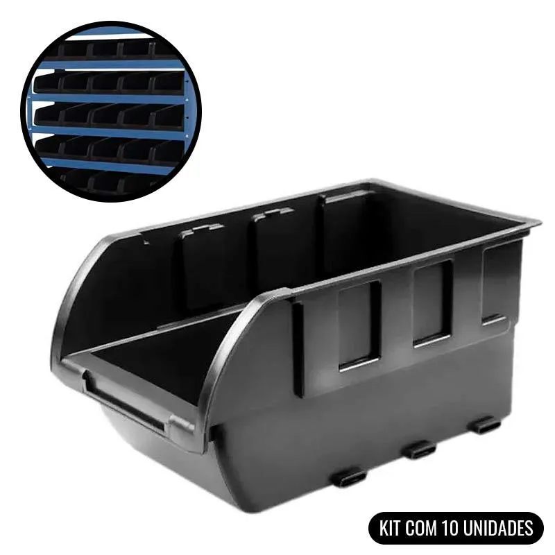 Caixa Plástica N°5 Preta Porta Componentes Prática Kit 10 Peças 5p Marcon
