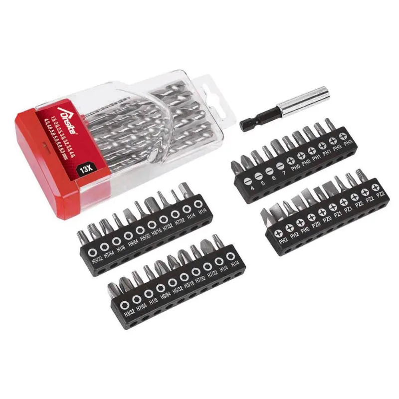 Jogo de Brocas Aço Rápido hss (1,5 à 6,5mm) e Bits (Fenda/Phillips/Allen/Torx) 54 Peças Onsite