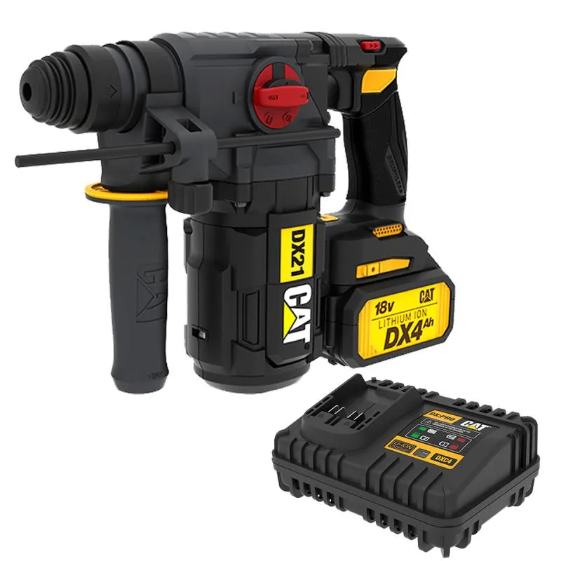 Martelete SDS-Plus à Bateria 4,0Ah Brushless 18V com Bateria e Carregador Bivolt DX21B CAT