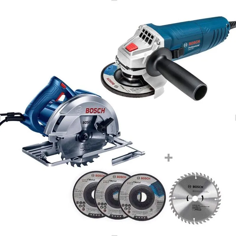 Kit Serralheiro Com Esmeilha E Serra Circular + Discos Bosch