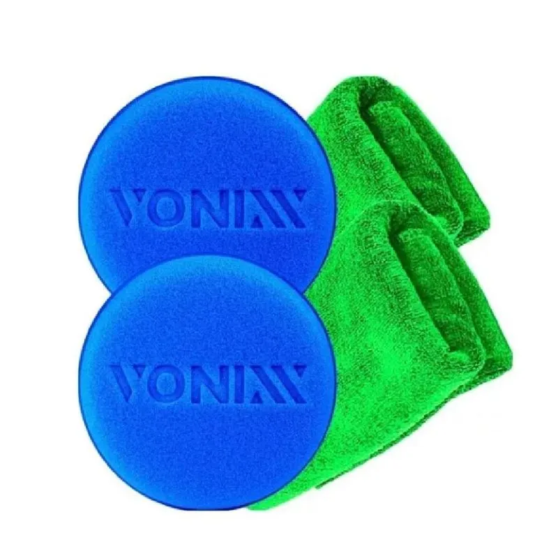 2 Aplicador Espuma Automotivo Vonixx + Kit Pano Microfibra