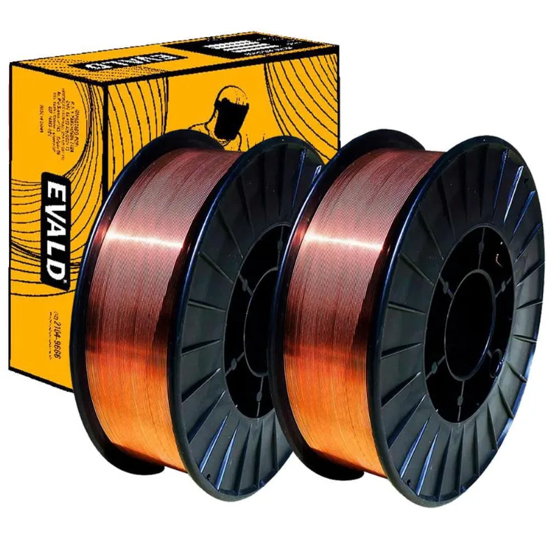 Kit 2 Arames para Solda mig Rolo 5 Kgs 0.8mm ER70S-6 evald