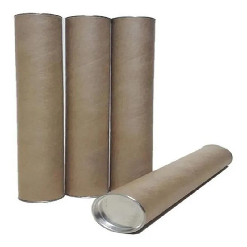 Tubo Papelão Tubete Canudo 35cm X 4cm Tampa Metal 03 Un