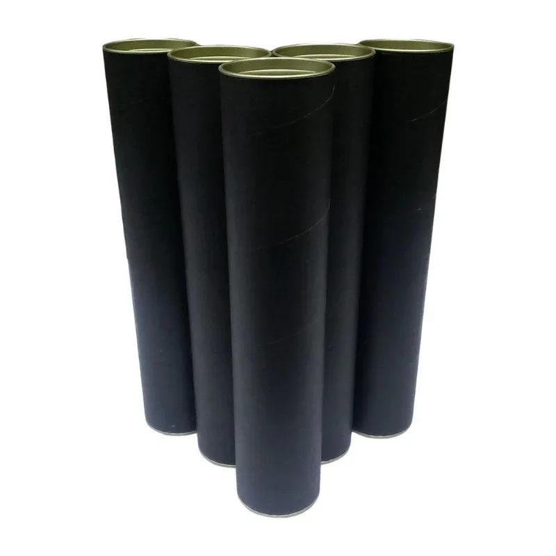 Tubo Postal Papelão Preto Canudo Diploma 350 X 61mm 06 Unds