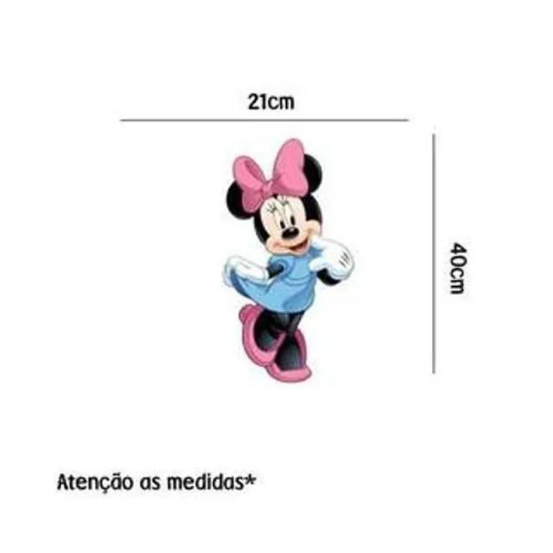 Adesivo De Parede Minnie Vestido Azul