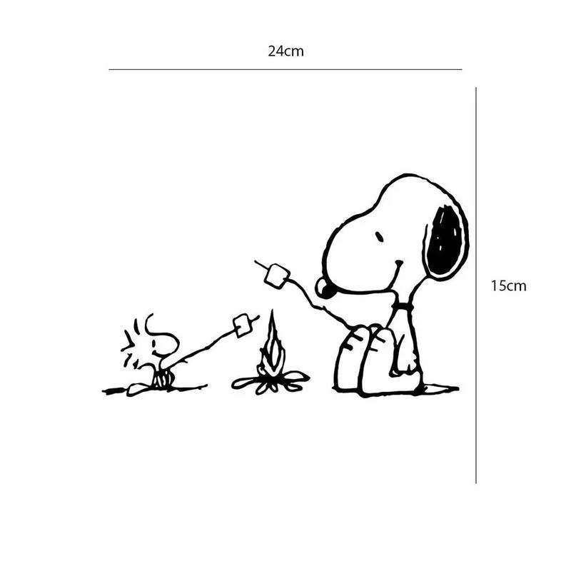 Adesivo De Carro Snoopy Com Fogueira