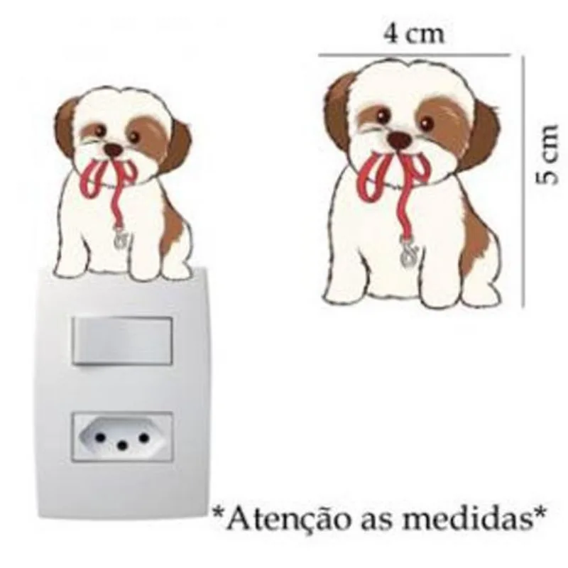 Adesivo De Interruptor Cachorro Com Coleira Mod01