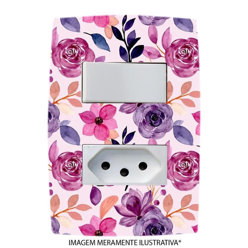 Adesivo De Interruptor Floral Mod 04