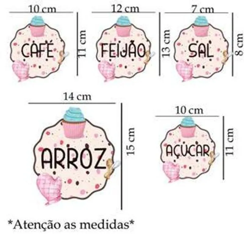 Adesivos Para Potes De Mantimentos Mod Cup Cake