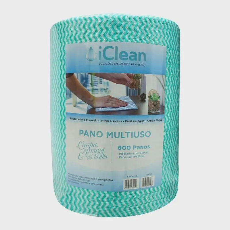 Pano multiuso perfex 28CM X 40CM X 240M 600 panos verde - iclean