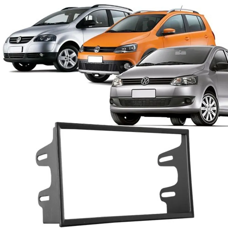 Moldura Painel 2 Din dvd Fox Crossfox Spacefox 2011 à 2013 Preto