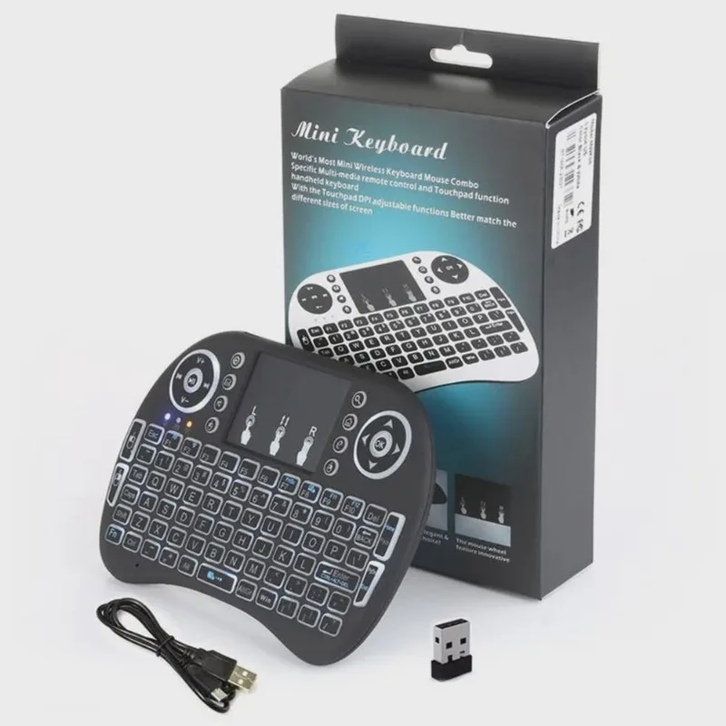 Mini Teclado Mouse Sem Fio Touchpad Wireless Wifi Android Tv Usb Ps3 Xbox Preto