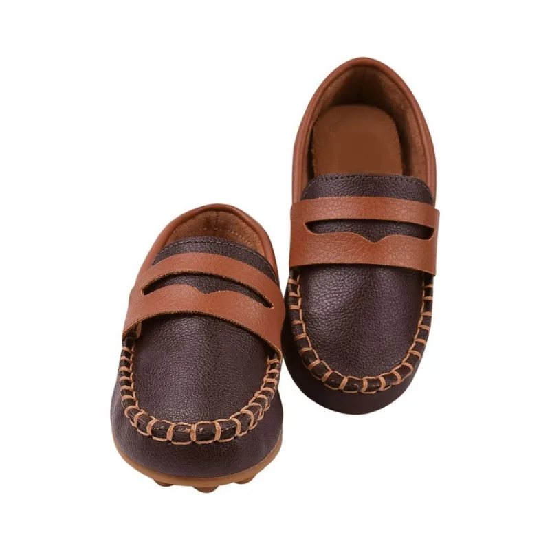 Mocassim Infantil Masculino Ortopézinho Gravata Marrom